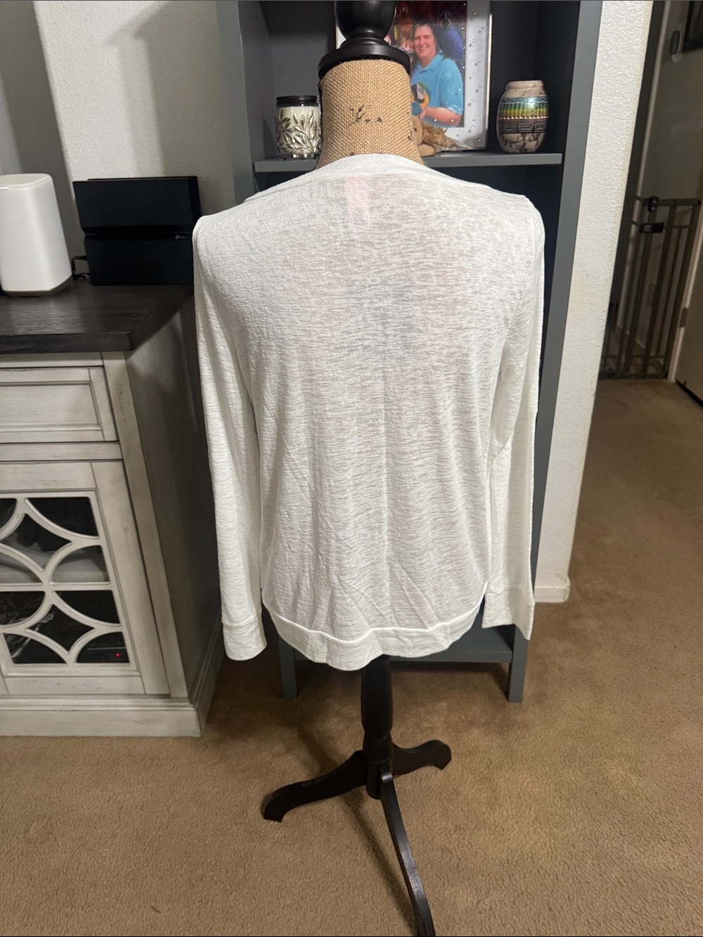 Victoria's Secret White Long-Sleeve Top with Pink Script Logo Size S - Picture 3 of 6